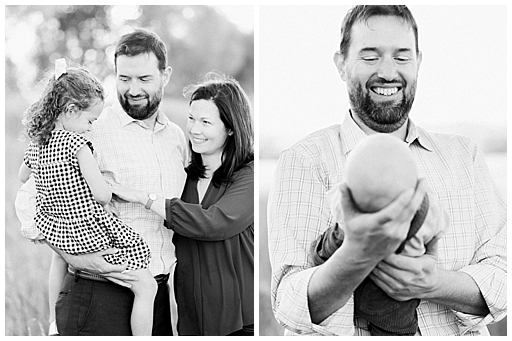 Denver Fall Family Session on Film dad smiling at his newborn