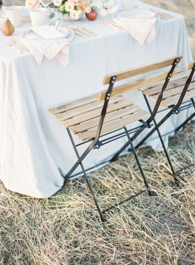 close up of chairs set up in Colorado Romantic Spring Elopement