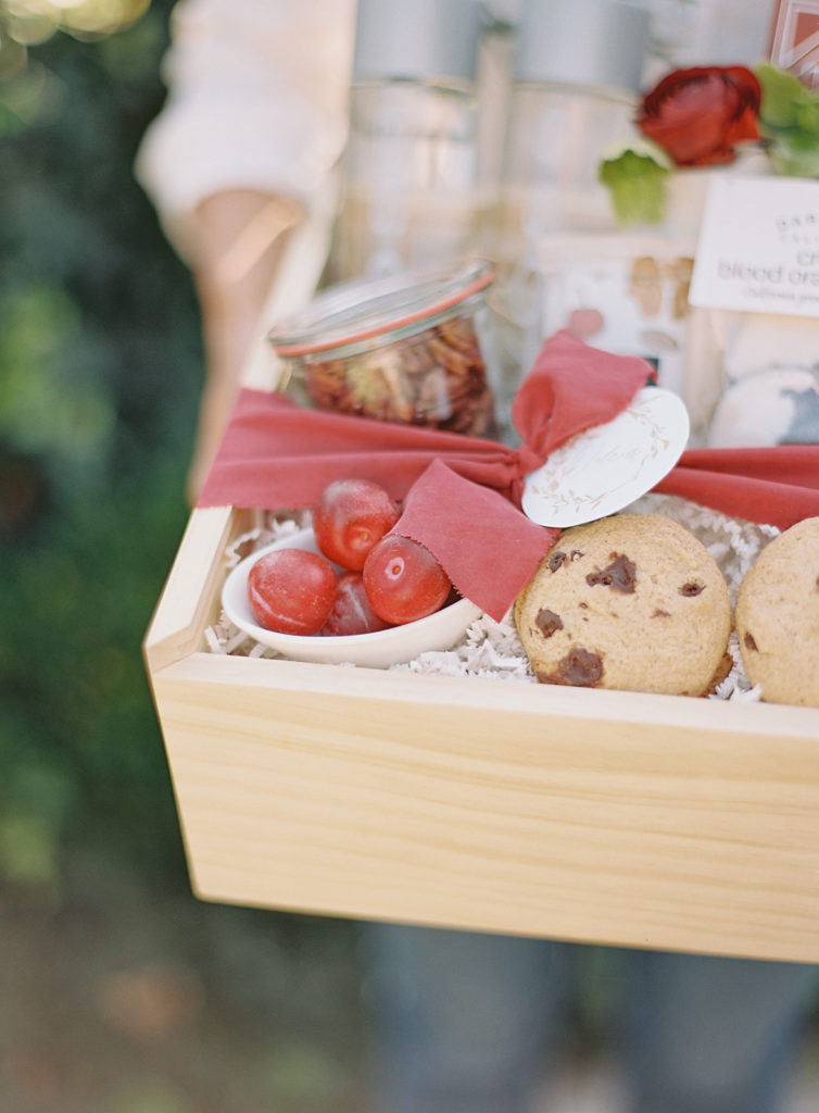 Gray Duck Gift Box photographed by Decorus photography during a Romantic Al Fresco Wedding Inspiration at Stonewall Farm